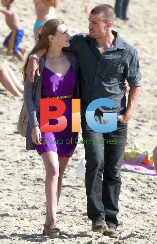 Cast of 90210 filming on beach