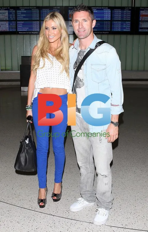 Robbie Keane and Claudine Keane at LAX