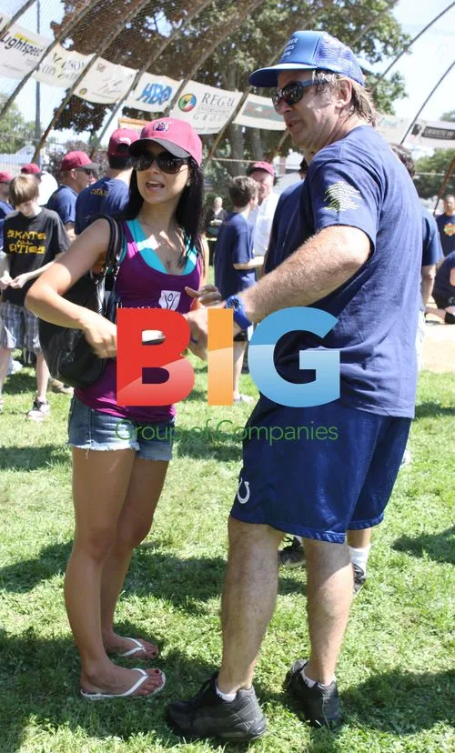 Alec Baldwin and Hilaria Thomas at Softball Game