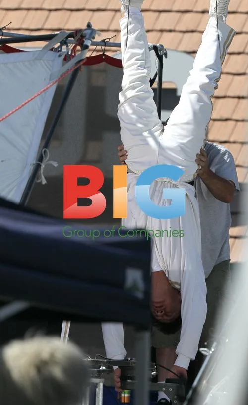 Jackie Chan filming stunt in Pasadena