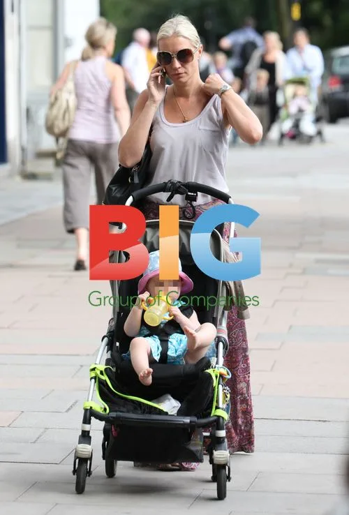 Denise Van Outen with daughter Betsy in London