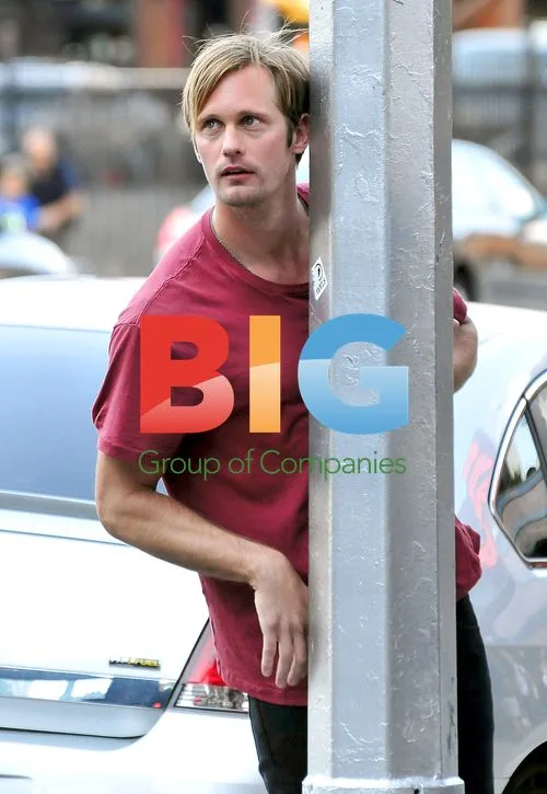 Alexander Skarsgard on NY Film Set