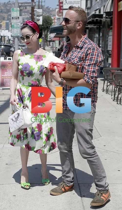 Dita Von Teese Leaves Lunch in Retro Dress
