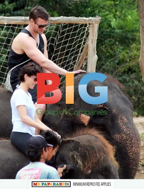 Dannii Minogue and Kris Smith Ride Elephants