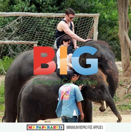 Dannii Minogue and Kris Smith on Elephant Ride