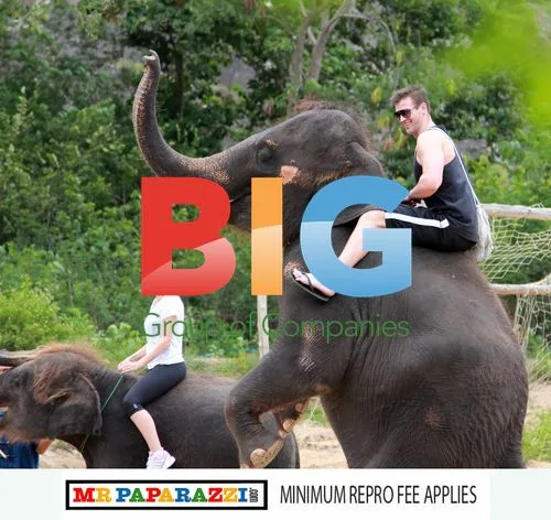 Dannii Minogue and Kris Smith Ride Elephants