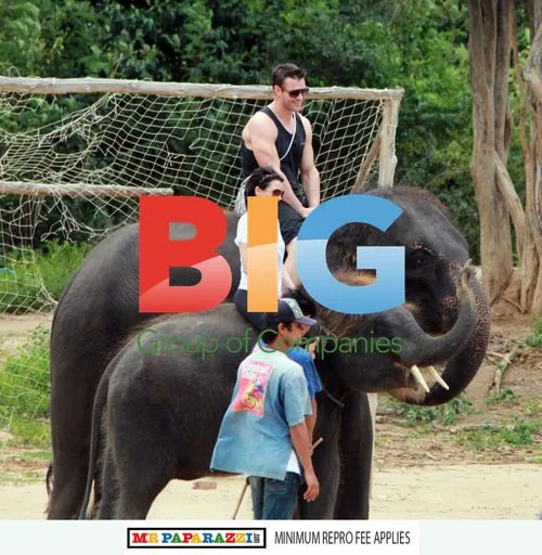 Dannii Minogue and Kris Smith Ride Elephants