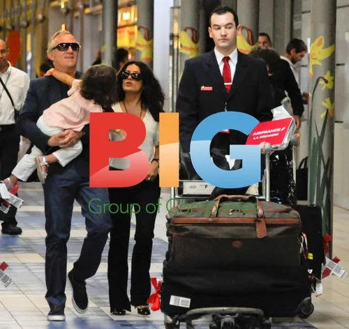 Salma Hayek and family arrive in Paris