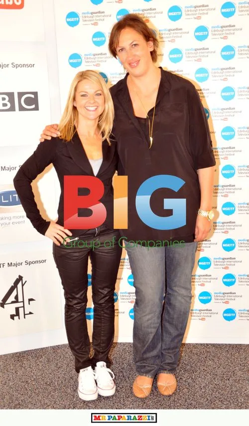 Miranda Hart and Sarah Hadland at Edinburgh TV Festival