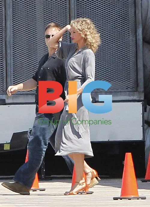Cameron Diaz and Cheryl Cole on "What to Expect" set