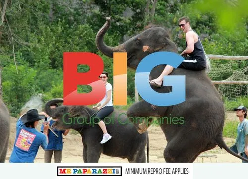 Dannii Minogue & Kris Smith Elephant Ride