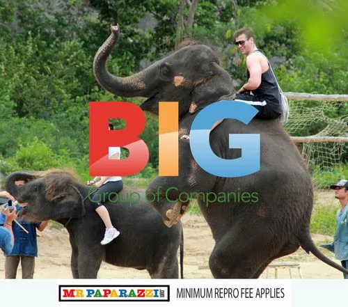 Dannii Minogue and Kris Smith on Elephant Ride