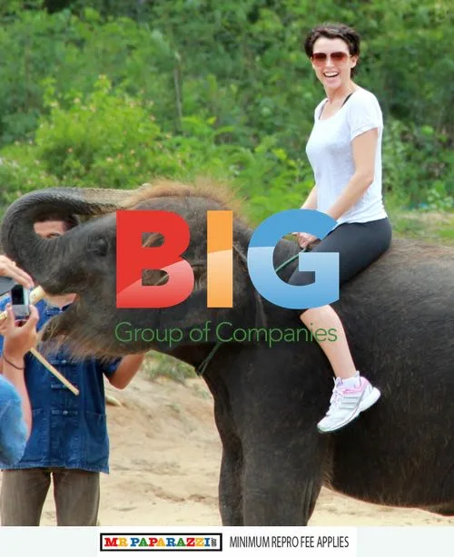 Dannii Minogue and Kris Smith on Elephant Ride