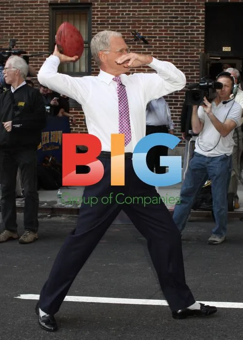 David Letterman plays football with Alec Baldwin and Joe Namath