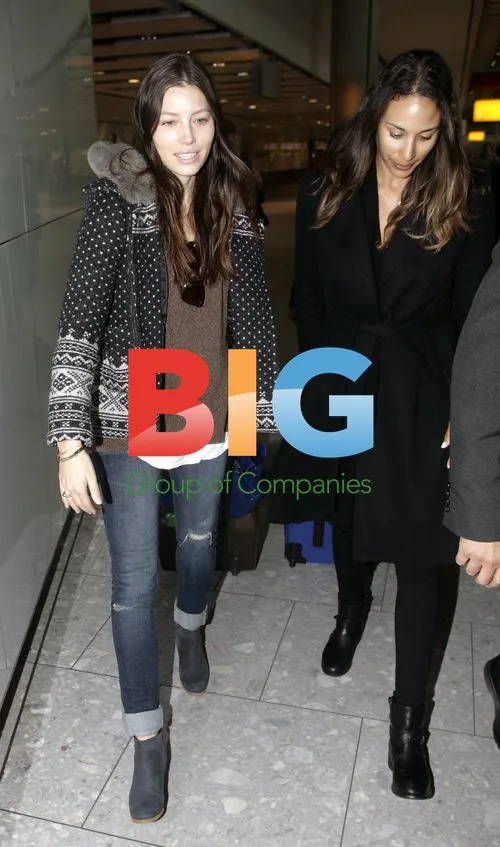 Actress Jessica Biel at London Heathrow