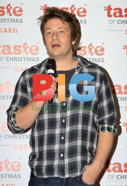 Jamie Oliver and Hugh Fearnley Whittingstall at Taste of Christmas