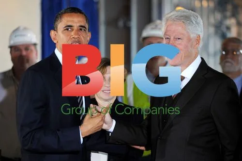 Obama and Clinton Tour Office Building