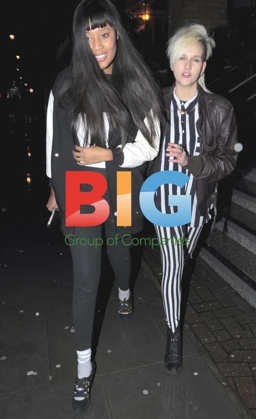 VV Brown and guest at Paige Denim launch party