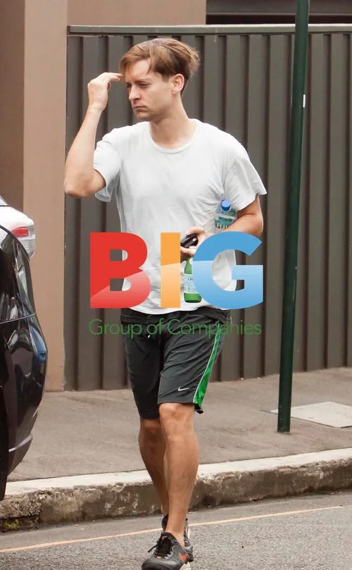 Tobey Maguire with script in Sydney