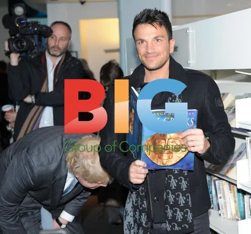 Peter Andre and Boris Johnson at 'Love Libraries' Launch