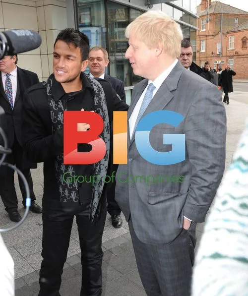 Peter Andre and Boris Johnson at 'Love Libraries' Launch