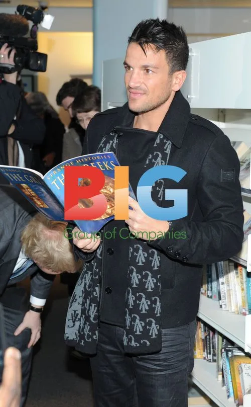 Peter Andre and Boris Johnson at Library Launch