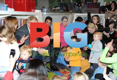 Peter Andre and Boris Johnson at Library Launch