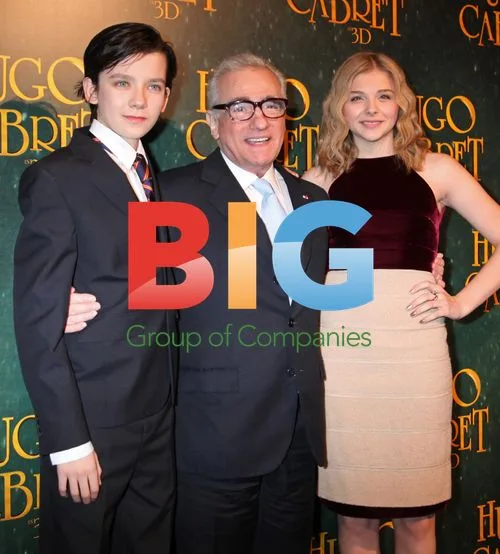 Asa Butterfield, Martin Scorsese and Chloe Grace Moretz at "Hugo Cabret" premiere