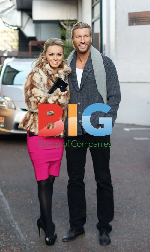Robbie Savage and Ola Jordan at ITV Studios