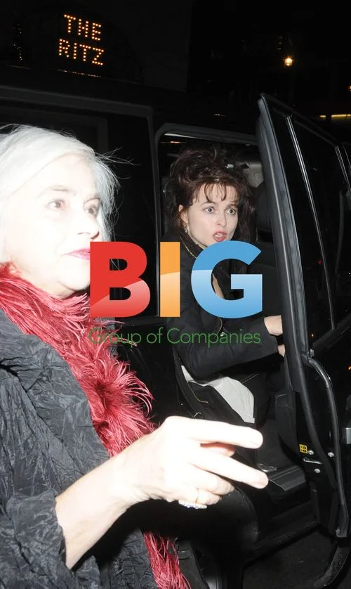 Helena Bonham-Carter and Tim Burton Leaving Restaurant