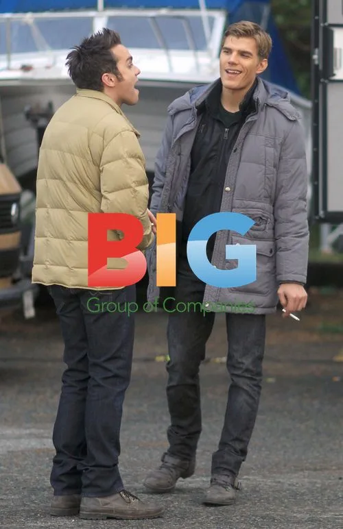 Thomas Dekker and Chris Zylka on TV Show Set