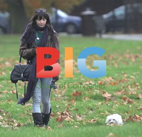 Model Daisy Lowe Walking Dog in Primrose Park
