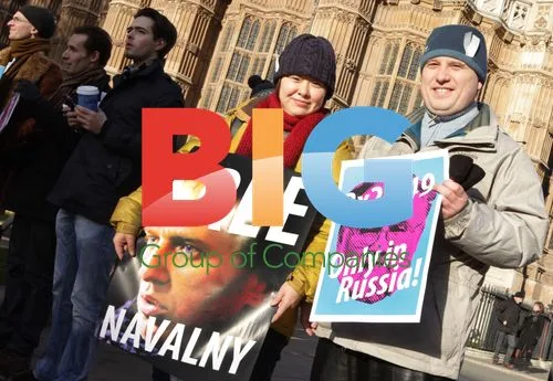 Protesters outside Russian embassy in London