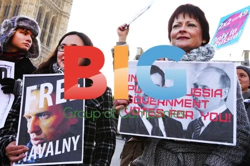 Protest outside Russian embassy in London