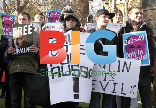 Protesters outside Russian embassy in London