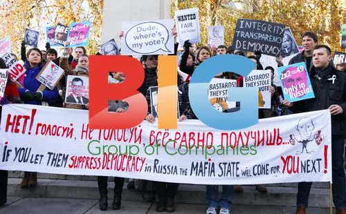 Protesters Outside Russian Embassy in London