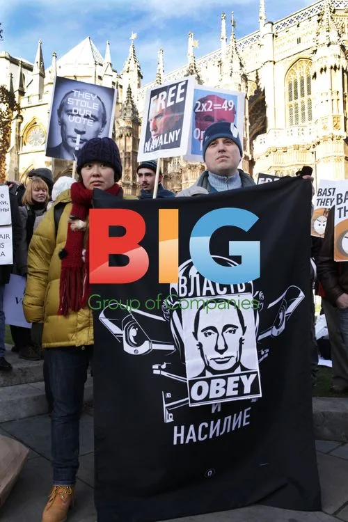 Protesters Outside Russian Embassy, London