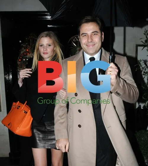 David Walliams and Lara Stone leaving Scotts Restaurant
