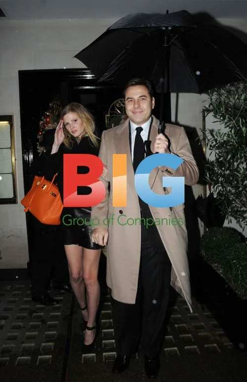 David Walliams and Lara Stone leaving Scotts Restaurant
