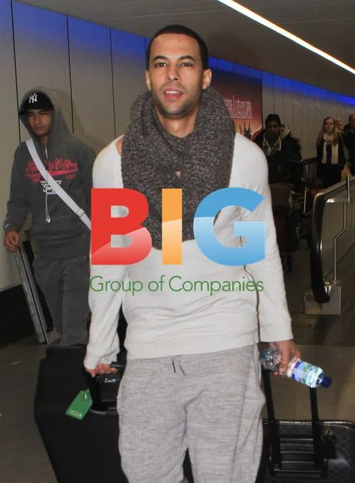 JLS singer Marvin Humes at Gatwick Airport