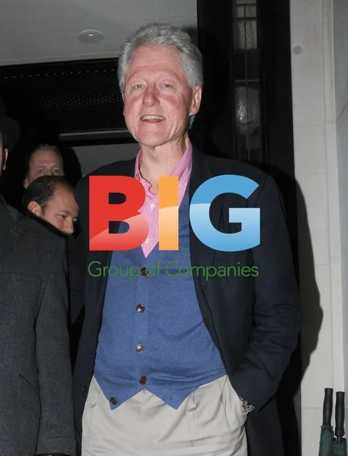 Bill Clinton Leaving Restaurant 34 in London