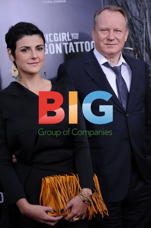 Megan Everett and Stellan Skarsgård at 'The Girl With the Dragon Tattoo' Premiere
