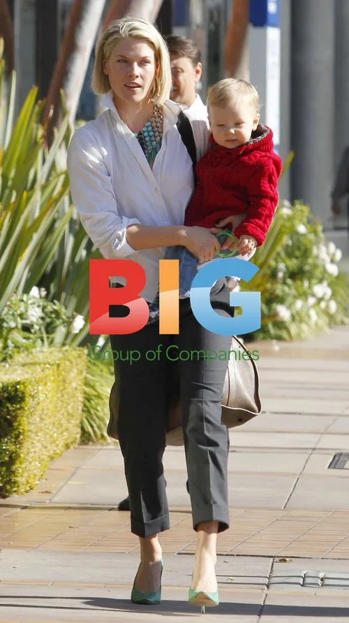 Ali Larter and son in Brentwood