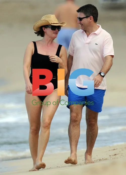 Emma Forbes and Graham Clempson on Caribbean Beach