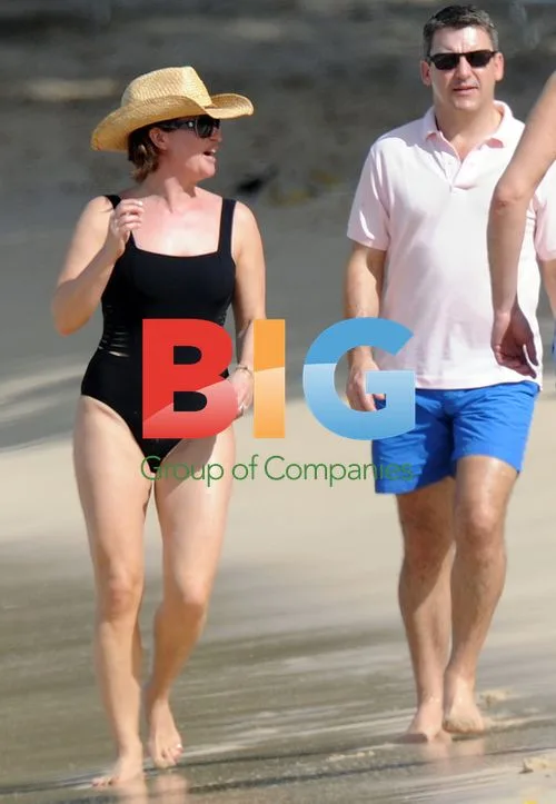 Emma Forbes and Husband on Caribbean Beach