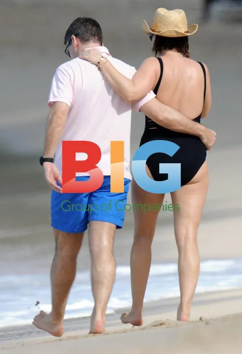 Emma Forbes and Husband on Caribbean Beach