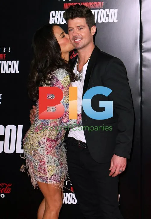 Paula Patton and Robin Thicke at 'Mission: Impossible' Premiere