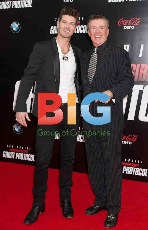 Robin Thicke and Alan Thicke at Mission: Impossible Premiere