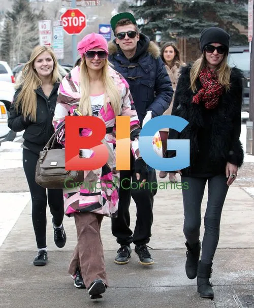 Paris and Nicky Hilton in Aspen