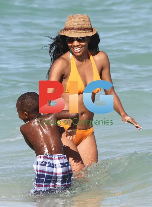 Gabrielle Union at Beach in Miami